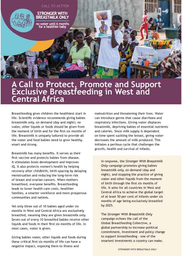 A Call to Protect, Promote and Support Exclusive Breastfeeding in West and Central Africa