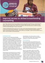Improve access to skilled breastfeeding counselling