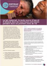 Le lait maternel, la seule source d’eau et d’aliment dont les nourrissons ont besoin pendant leurs six premiers mois de vie